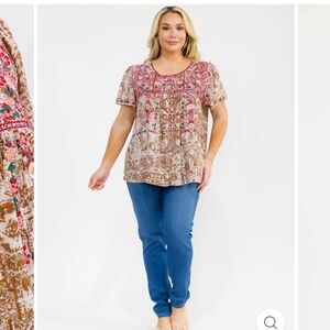 Savannah Jane Floral Print Women's Top